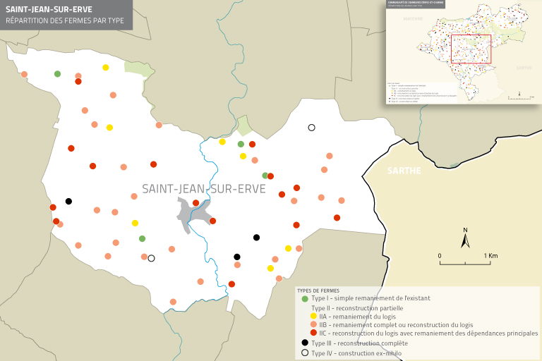 Les fermes de la commune de Saint-Jean-sur-Erve