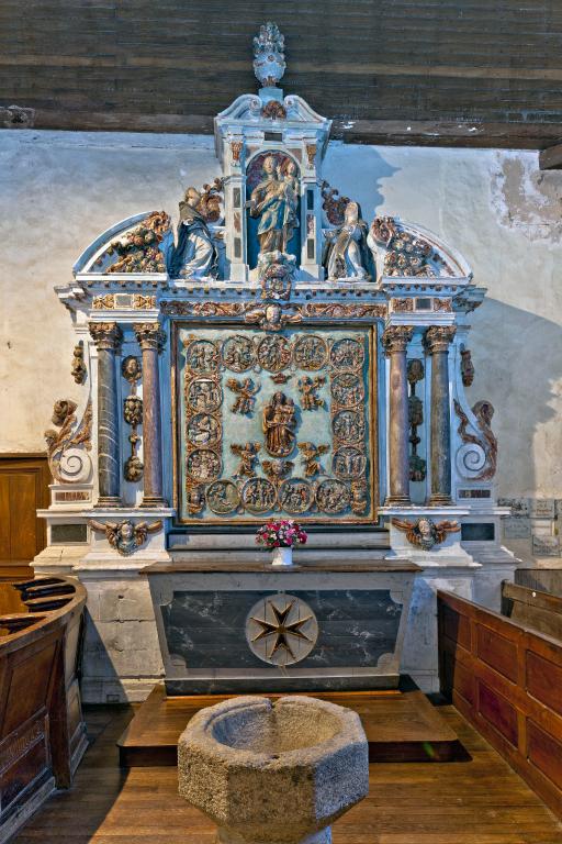 Retable du Rosaire, église paroissiale Saint-Martin, Châtillon-sur-Colmont.