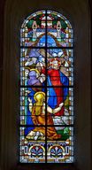 Ensemble de 10 verrières historiées : vie de Jésus (baies 17 à 26) - Église paroissiale Saint-Corneille-et-Saint-Cyprien, La Baconnière