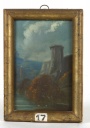 Tableau : paysage avec tour et cheminée - Collection Robert-Glétron