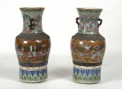 Ensemble de 2 vases décoratifs : chasse à la biche - Collection Robert-Glétron