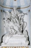 Groupe sculpté du retable du maître-autel : L'Assomption
