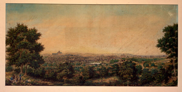 Vue panoramique du Mans depuis les hauteurs de Rouillon, Paul Chaussée, 3e quart du XIXe siècle.