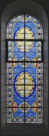 Ensemble de 2 verrières allégoriques (baies 10 et 12), grande chapelle, Institution de l'Immaculée Conception, Laval