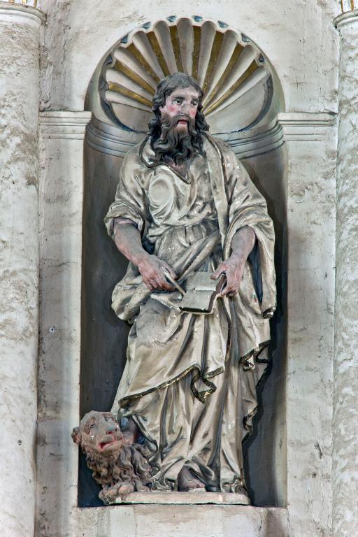 Ensemble de 2 statues : Saint Jacques le Majeur, Saint Marc