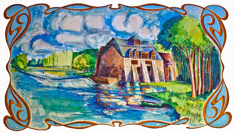 Peinture monumentale "paysages autour de Parcé-sur-Sarthe"