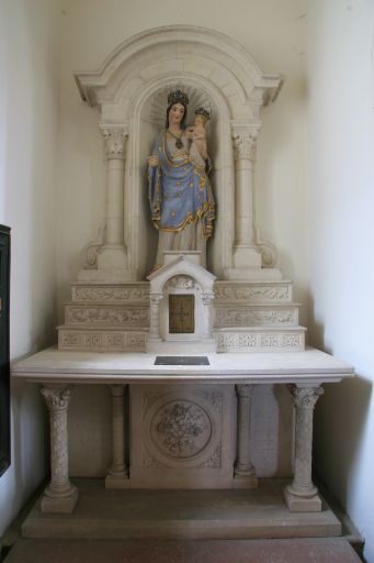 Ensemble de 2 autels secondaires de la Vierge et de saint Joseph, 2 tabernacles, 2 retables