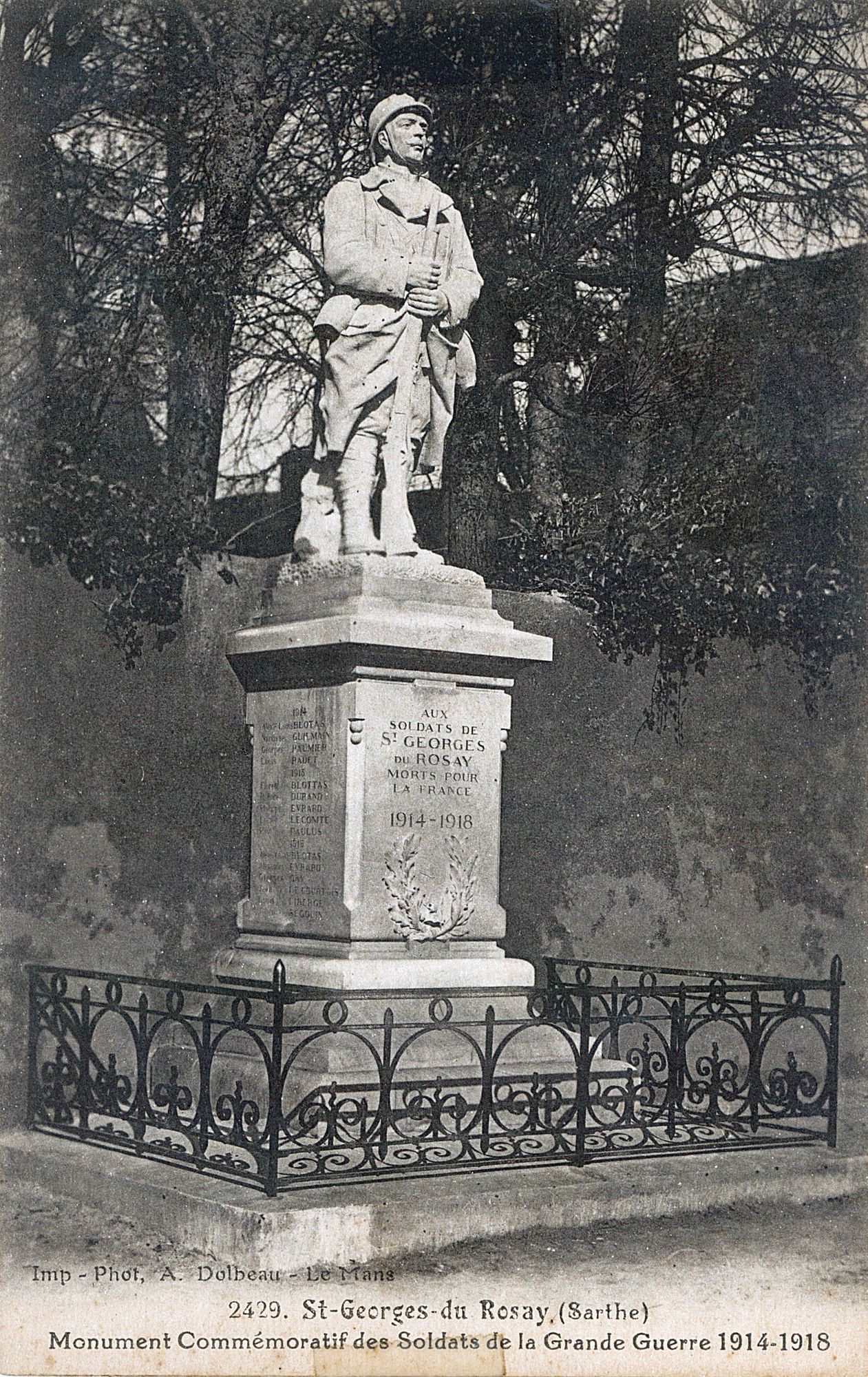 Monuments aux morts de la guerre de 1914-1918 de de commune de Saint-Georges-du-Rosay.
