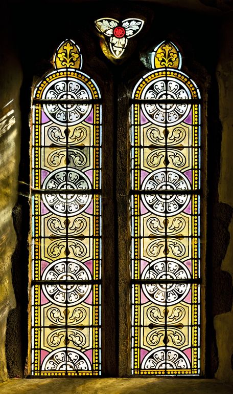 Ensemble de 6 verrières décoratives (baies 5 à 10) - Église paroissiale Notre-Dame-de-l'Assomption, Bais