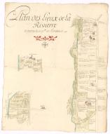 Plan des lieux de la Rivière et autres lieux (la Petite Rivière le Carrefour, Champ Rottier, le bourg et partie de l'Angellerie) en 1773.