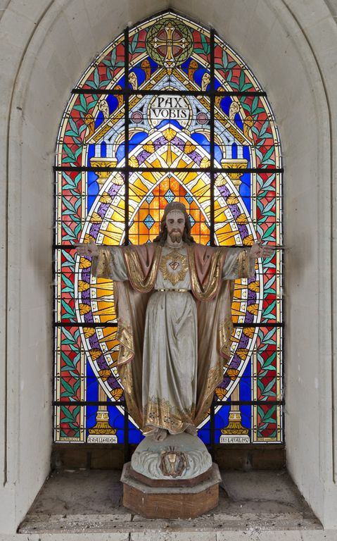 Verrière décorative (baie occidentale) - Église paroissiale Saint-Pierre, La Cropte