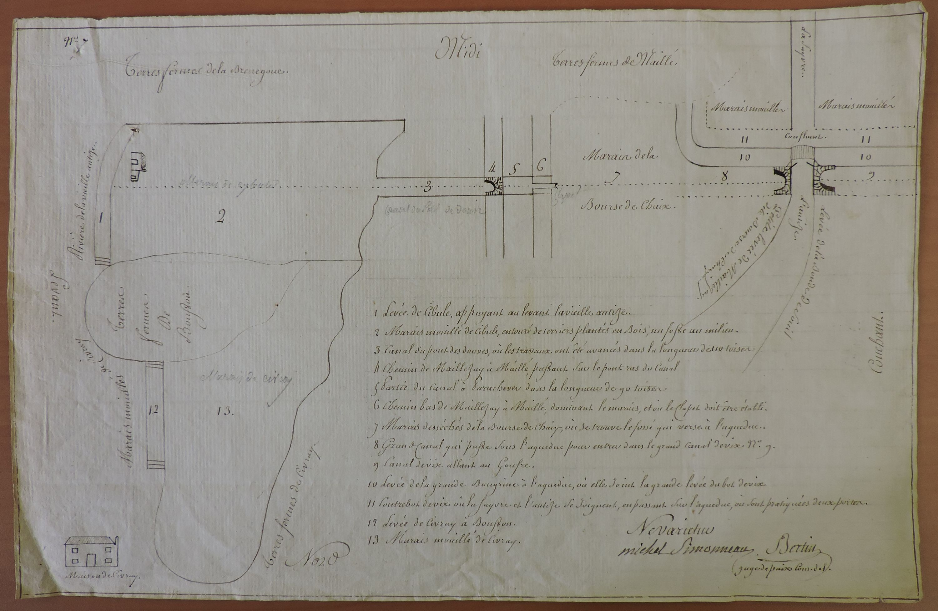 Aqueduc de la Grande Bernegoue ou de Cibule (disparu), digue, canal et bonde de Cibule, pont et bonde des Douves