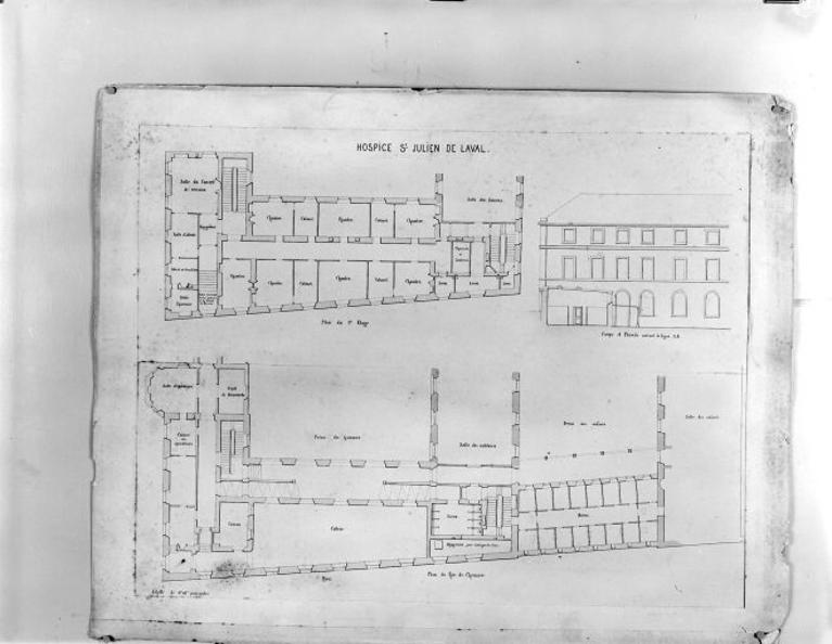 Hôpital Saint-Joseph, puis hôpital Saint-Julien, puis maison de retraite, 29 à 43 quai Paul-Boudet, Laval