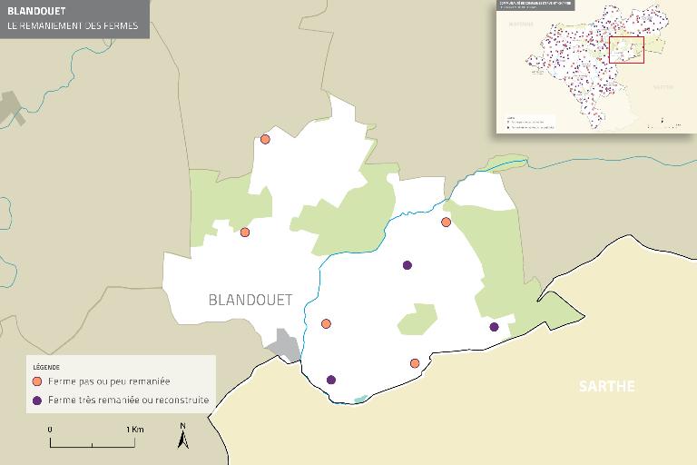 Les fermes de la commune de Blandouet