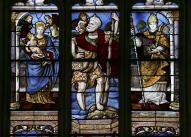 Registre supérieur : Vierge à l'Enfant ; saint Christophe portant l'Enfant Jésus ; saint Blaise.