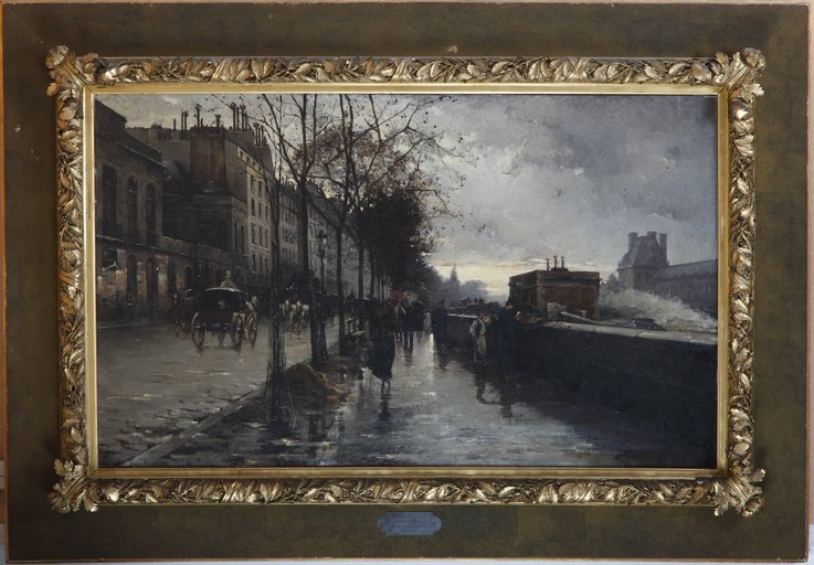 Tableau : Après la pluie. Quai Malaquais, Paris