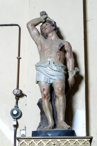 Statue : saint Sébastien - Église paroissiale Saint-Jean-Baptiste, Saint-Jean-sur-Erve