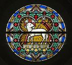 Ensemble de 2 verrières : symboles du Christ et de la Vierge (baies 7 et 8) - Église paroissiale Notre-Dame-de-l'Assomption, Chailland