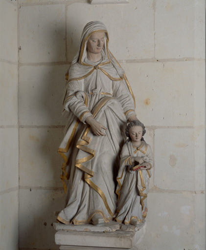 Groupe sculpté : Education de la Vierge