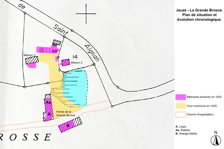 Ensemble d'édifices à cour commune de la Grande Brosse, actuellement 3 maisons