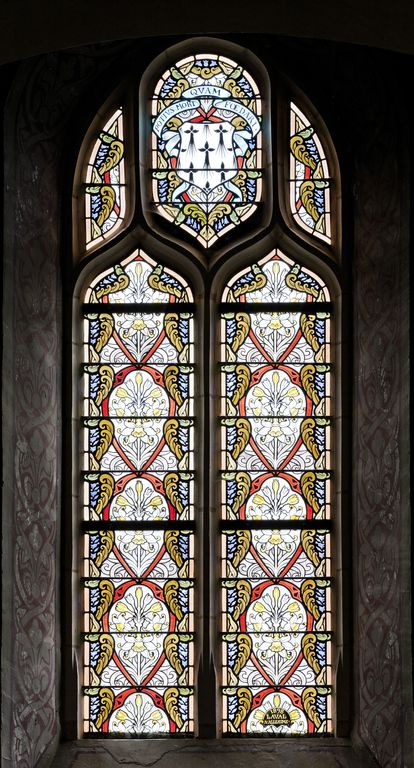 Ensemble de 6 verrières décoratives (baies 3 à 8) - Église paroissiale Saint-Martin, Cuillé
