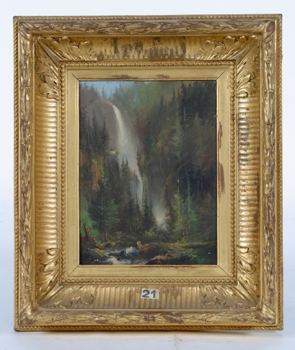 Tableau : cascade dans la montagne - Collection Robert-Glétron