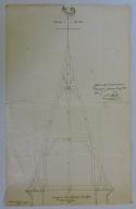Projet de clocher à flèche par Périot, 14 juillet 1831 : coupe.