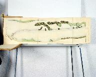 Planche N° 26 du recueil des plans des barrages de la partie navigable de la Mayenne. Plan d'ensemble du site de Formusson avant la canalisation de la Mayenne : barrage, porte marinière, moulin à farine.