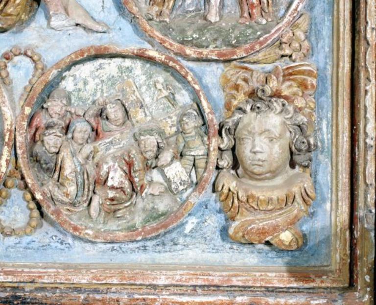 Retable du Rosaire, église paroissiale Saint-Martin, Châtillon-sur-Colmont.