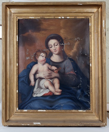 Tableau : Vierge à l'Enfant - Église paroissiale Saint-Louis, Blandouet