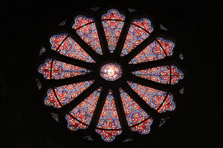 Ensemble de 2 verrières décoratives (baies 15 et 16) - Église paroissiale Notre-Dame-de-l'Assomption, Commer