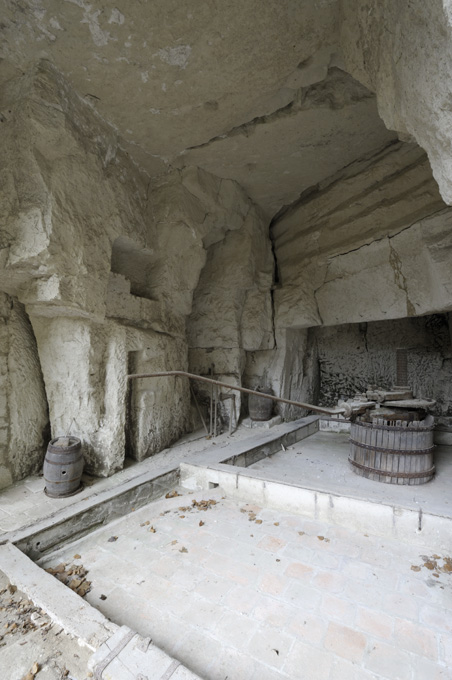 Carrière souterraine, puis demeures et édifice artisanal de production de prunes séchées, aujourd'hui maison dite Bellevue, 1 place des Dames-de-Tourzel, Montsoreau