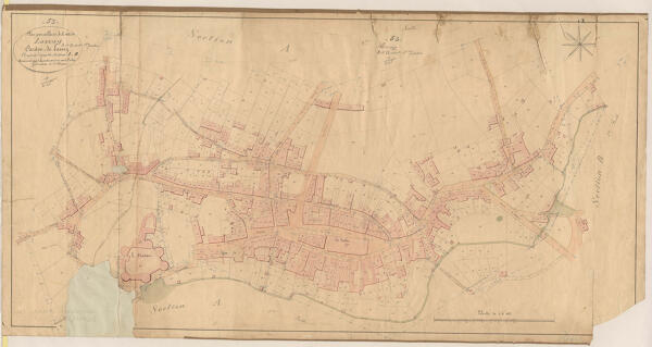 Plan cadastral de la ville de Lassay, vers 1840.