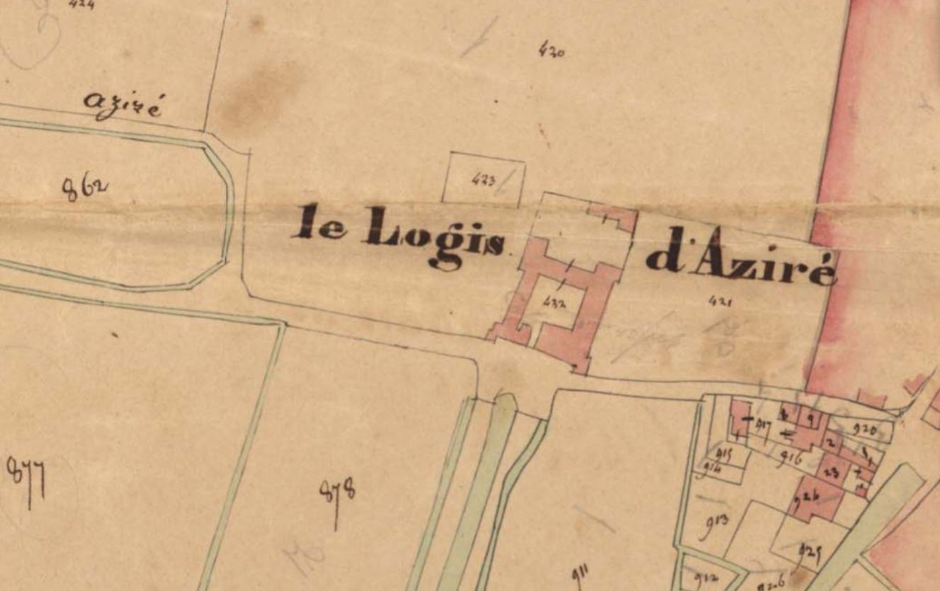 Demeure dite le Logis d'Aziré, actuellement maison, 44 chemin de la Chapelle