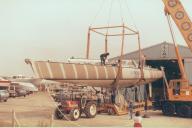 Sortie du bateau Pioneer du chantier Pouvreau vers 1980.