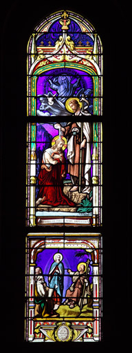 Ensemble des 2 verrières du Baptême du Christ et de saint Étienne