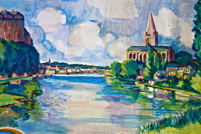 Peinture monumentale "paysages autour de Parcé-sur-Sarthe"