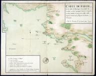 Carte des côtes du comté de Nantes avec report des corps de garde, par Touros, 1744. 