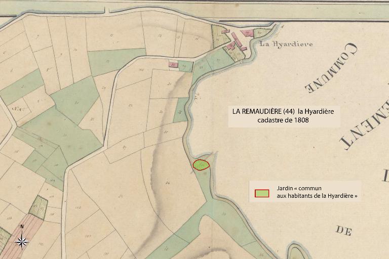 Diversité de natures des communs au XIXe siècle : exemple d'un jardin à la Hyardière (La Remaudière)