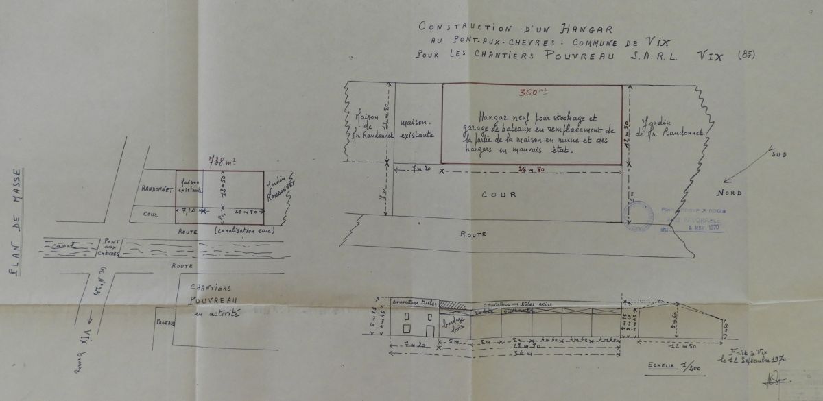 Chantier naval Pouvreau (2e site) ; le Pont aux chèvres, 2 rue du Canal et 3 rue du Sablon