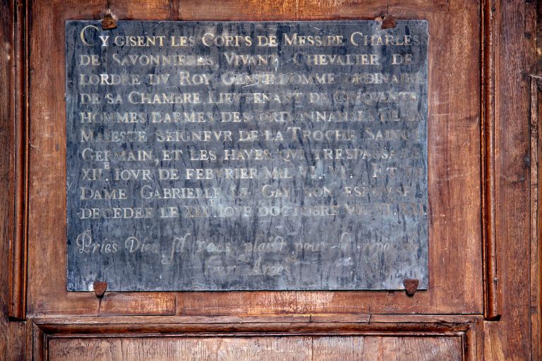 Epitaphe de Charles de Savonnières