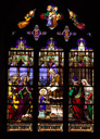Verrière du cycle de sainte Anne : Présentation de la Vierge au Temple, Éducation de la Vierge