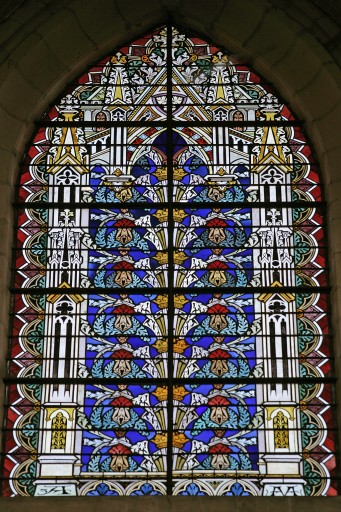 Ensemble de 12 verrières décoratives (baies 101 à 106 et 201 à 206) - Église paroissiale Saint-Nicolas, Craon