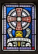 Ensemble de 4 verrières décoratives (baies 1 à 4) - Chapelle funéraire de la famille Meslay, Saint-Berthevin