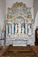 Ensemble de l'autel de la Vierge : autel, tabernacle, retable - Église Notre-Dame-de-l'Assomption, La Rouaudière