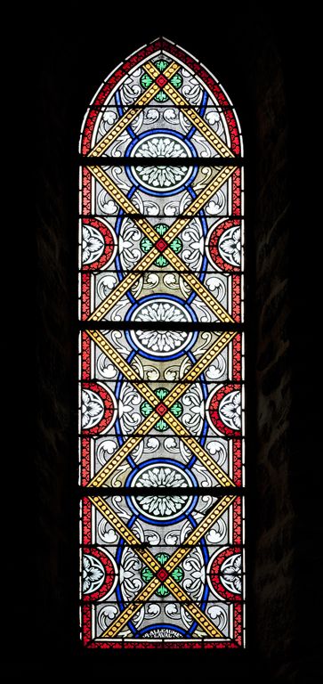 Ensemble de 4 verrières décoratives (baies 3 à 6) - Église paroissiale Saint-Pierre, Le Housseau-Brétignolles (Le Housseau)