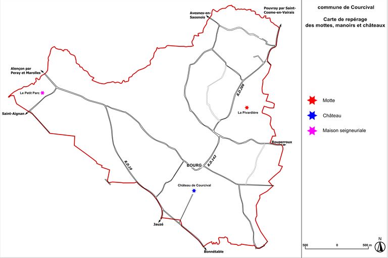 Les mottes, manoirs et châteaux de Courcival
