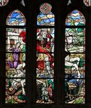 Verrière historiée : saint Georges et le dragon (baie 11) - Église paroissiale Saint-Georges, Villaines-la-Juhel