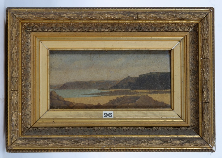 Tableau : plage sous les falaises - Collection Robert-Glétron