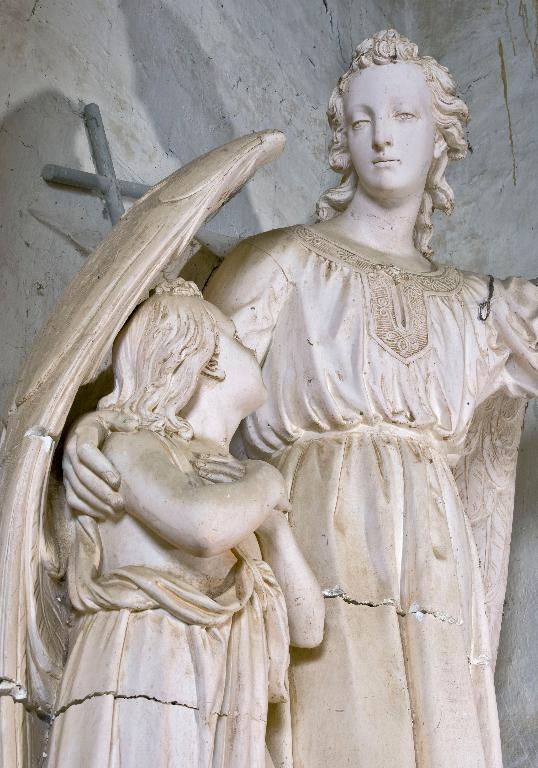 Groupe sculpté : Tobie et l'archange Raphaël - Église paroissiale Notre-Dame-de-l'Assomption, La Rouaudière